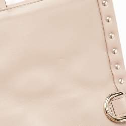 Pre Owned Valentino Pink Leather Medium Candystud Top Handle Bag