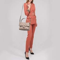 Pre Owned Valentino Pink Leather Medium Candystud Top Handle Bag