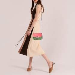 Pre Owned Valentino Tri Color Leather Rockstud Flip Lock Flap Shoulder Bag