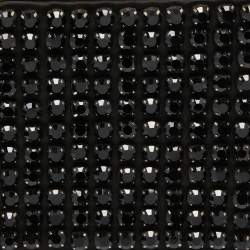 Pre Owned Valentino Black Satin Beaded Crystal Embellished Clutch