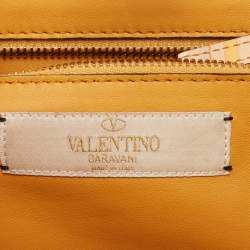 Pre Owned Valentino Multicolor 1975 Striped Leather Small Rockstud Trapeze Tote