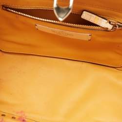 Pre Owned Valentino Multicolor 1975 Striped Leather Small Rockstud Trapeze Tote