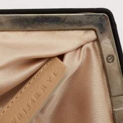 Pre Owned Valentino Black Satin Crystal Embellished Chain Clutch