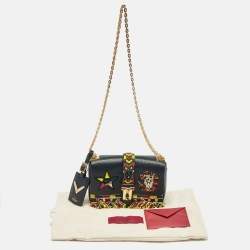 Pre Owned Valentino Black Leather Micro B Rockstud Beaded Shoulder Bag