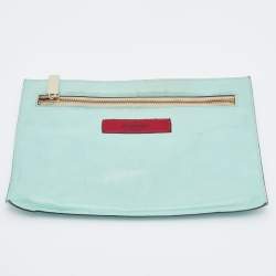Pre Owned Valentino Brown/Light Green Monogram Canvas and Leather Shopper Tote