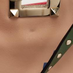 Pre Owned Valentino Multicolor Leather Mini Rockstud Trapeze Tote