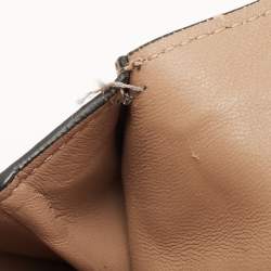 Pre Owned Valentino Grey/Orange Leather Rivet Colorblock Shoulder Bag