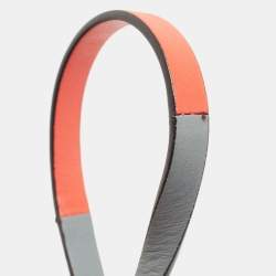 Pre Owned Valentino Grey/Orange Leather Rivet Colorblock Shoulder Bag