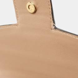 Pre Owned Valentino Grey/Orange Leather Rivet Colorblock Shoulder Bag