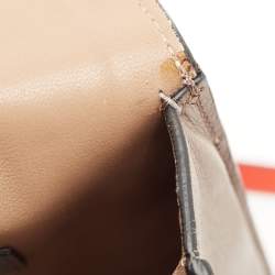 Pre Owned Valentino Grey/Orange Leather Rivet Colorblock Shoulder Bag