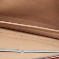 Pre Owned Valentino Grey/Orange Leather Rivet Colorblock Shoulder Bag