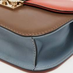 Pre Owned Valentino Multicolor Leather Small Rockstud Glam Lock Flap Bag