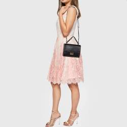 Pre Owned Valentino Black Leather No Limit Rockstud Top Handle Bag