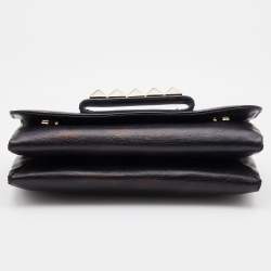 Pre Owned Valentino Black Leather Rockstud Va Va Voom Chain Shoulder Bag