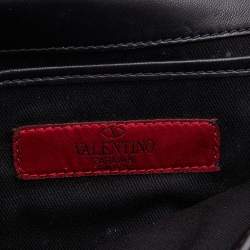 Pre Owned Valentino Black Leather Rockstud Va Va Voom Chain Shoulder Bag