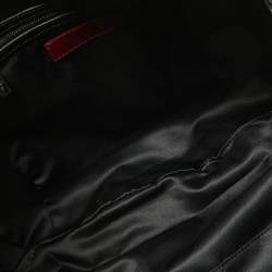 Pre Owned Valentino Black Patent Leather Logo Plague Hobo