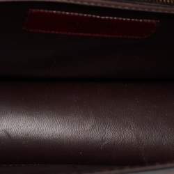 Pre Owned Valentino Burgundy/Pink Leather Medium Rockstud Glam Lock Flap Bag