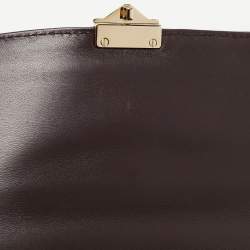 Pre Owned Valentino Burgundy/Pink Leather Medium Rockstud Glam Lock Flap Bag