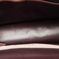 Pre Owned Valentino Burgundy/Pink Leather Medium Rockstud Glam Lock Flap Bag