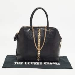 Pre Owned Valentino Black Leather Va Va Voom Satchel