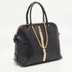 Pre Owned Valentino Black Leather Va Va Voom Satchel