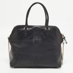 Pre Owned Valentino Black Leather Va Va Voom Satchel