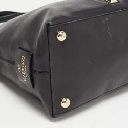 Pre Owned Valentino Black Leather Va Va Voom Satchel