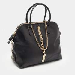 Pre Owned Valentino Black Leather Va Va Voom Satchel