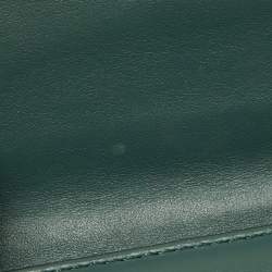 Pre Owned Valentino Green Leather Medium Rockstud Glam Lock Flap Bag