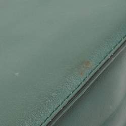 Pre Owned Valentino Green Leather Medium Rockstud Glam Lock Flap Bag