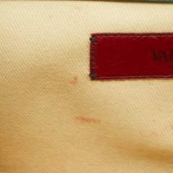 Pre Owned Valentino Green Leather Medium Rockstud Glam Lock Flap Bag