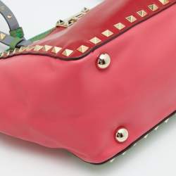 Valentino Multicolor Leather Small Rockstud Trapeze Tote