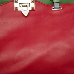 Valentino Multicolor Leather Small Rockstud Trapeze Tote