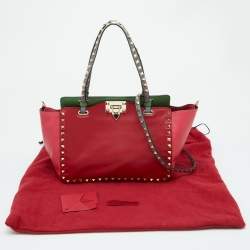 Valentino Multicolor Leather Small Rockstud Trapeze Tote