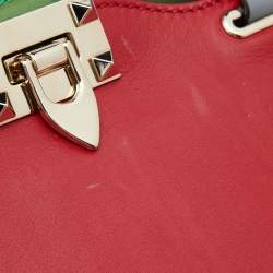 Valentino Multicolor Leather Small Rockstud Trapeze Tote