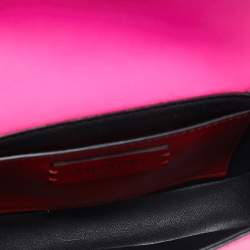 Pre Owned Valentino Fuchsia Leather Small SuperVee Crossbody Bag