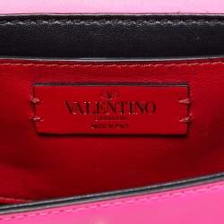 Pre Owned Valentino Fuchsia Leather Small SuperVee Crossbody Bag