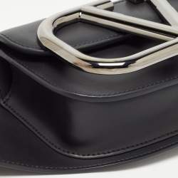 Pre Owned Valentino Black Leather SuperVee Belt Bag