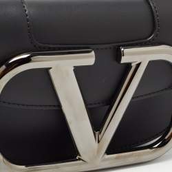 Valentino Black Leather SuperVee Belt Bag