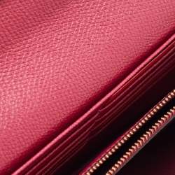 Pre Owned Valentino Red Leather VLogo Chain Wallet