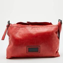 Pre Owned Valentino Coral Orange Leather Rose Flap Shoulder Bag