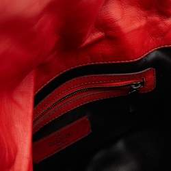 Pre Owned Valentino Coral Orange Leather Rose Flap Shoulder Bag