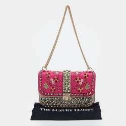 مملوكة مسبقًا حقيبة فالنتينو غلام جلد متعدد الألوان مزخرف روكستد بقفل بقلاب متوسطة