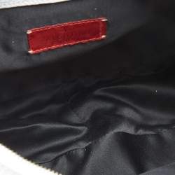 مملوكة مسبقًا Valentino White Leather VLogo Flap Hobo