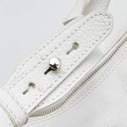 مملوكة مسبقًا Valentino White Leather VLogo Flap Hobo