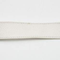 مملوكة مسبقًا Valentino White Leather VLogo Flap Hobo