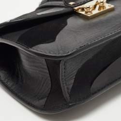 Pre Owned Valentino Black Camo Leather Small Rockstud Glam Lock Flap Bag