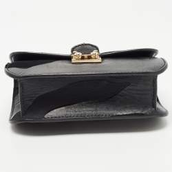 Pre Owned Valentino Black Camo Leather Small Rockstud Glam Lock Flap Bag