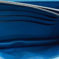 Pre Owned Valentino Blue Leather Flap Rockstud Wallet on Chain