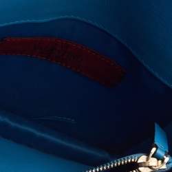 Pre Owned Valentino Blue Leather Flap Rockstud Wallet on Chain